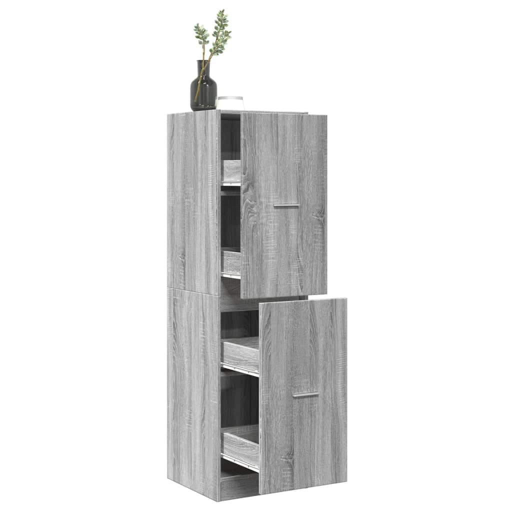 Συρταριέρα Γενικής Χρήσης Γκρι Sonoma 40x41x144,5 εκ.Επεξ. Ξύλο