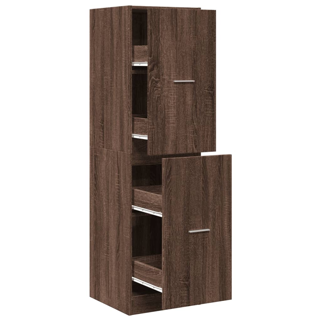 Συρταριέρα Γενικής Χρήσης Καφέ Δρυς 40x41x144,5 εκ. Επεξ. Ξύλο