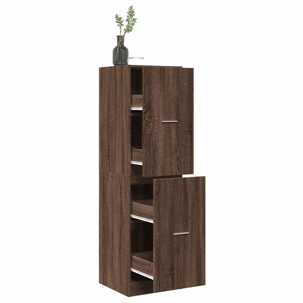 Συρταριέρα Γενικής Χρήσης Καφέ Δρυς 40x41x144,5 εκ. Επεξ. Ξύλο