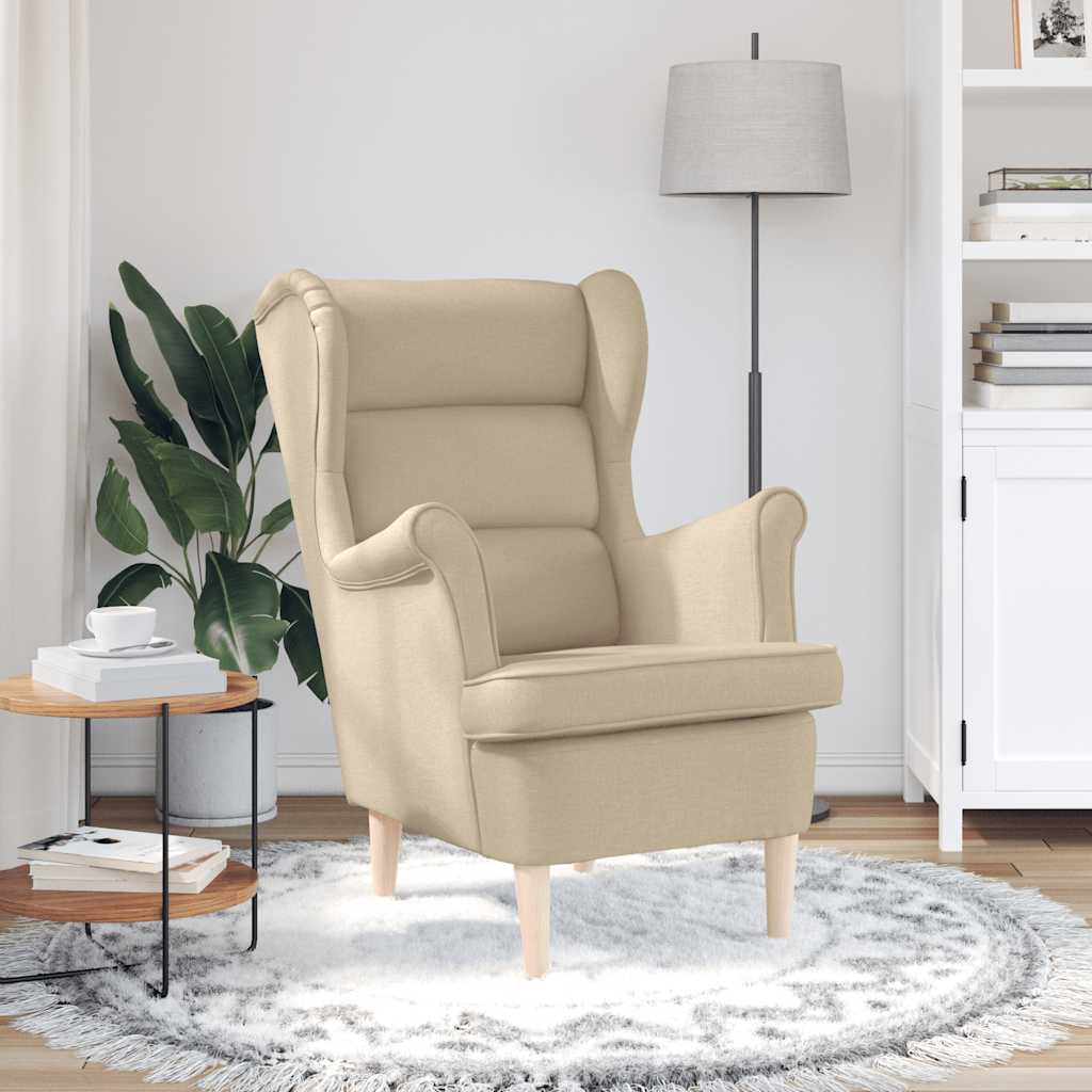 πολυθρόνα Cream 74x84x100 cm Ύφασμα - Pakobazaar