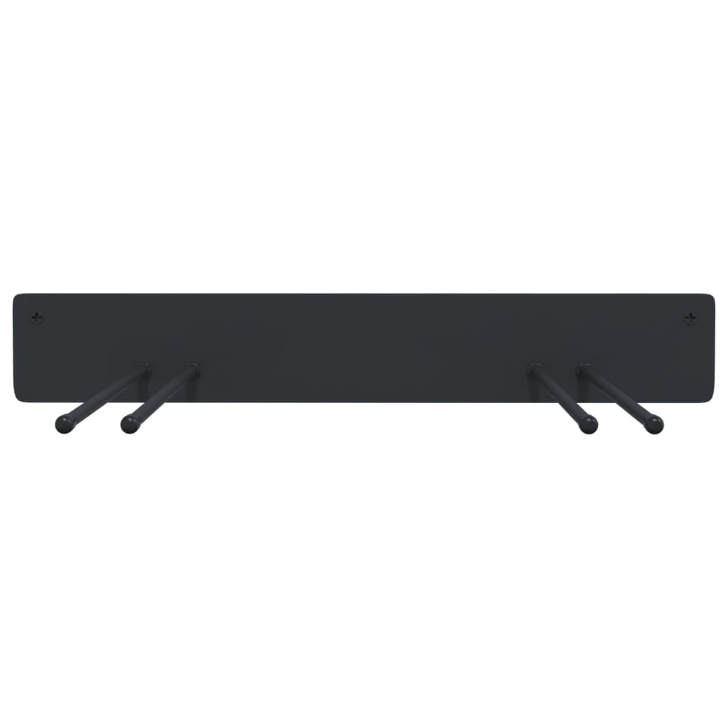 Ράφια Αποθ. Εργαλείων Κήπου Επιτοίχια 4 Τεμ. Μαύρα από Ατσάλι