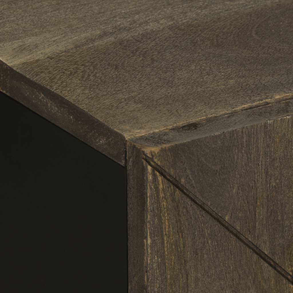 σετ επίπλων μπάνιου 3 τεμαχίων μαύρο στερεό ξύλο Mango