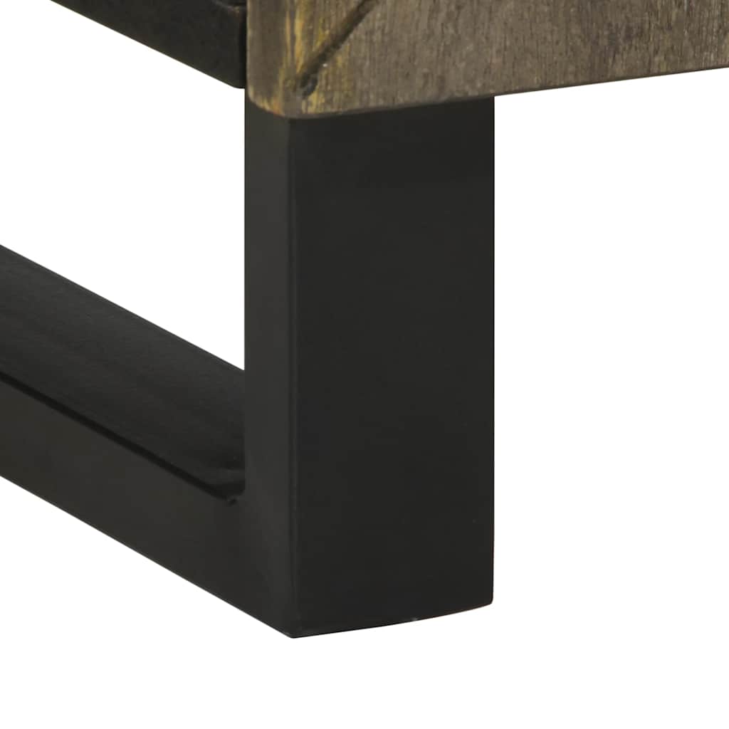 σετ επίπλων μπάνιου 3 τεμαχίων μαύρο στερεό ξύλο Mango