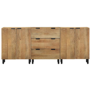 3 τεμαχίων Sideboards καφέ 60x33x75 cm μασίφ ξύλο Mango - Pakobazaar