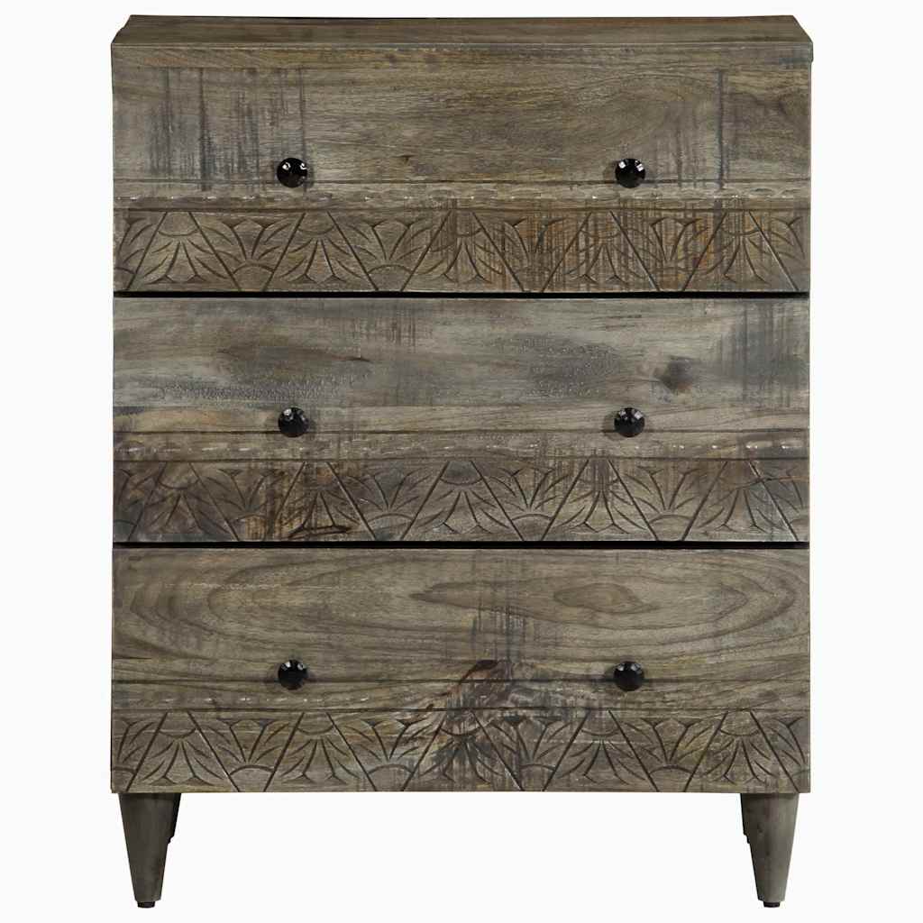 Sideboards 2 τεμάχια ανοιχτό γκρι 60x33,5x75cm μασίφ ξύλο Mango