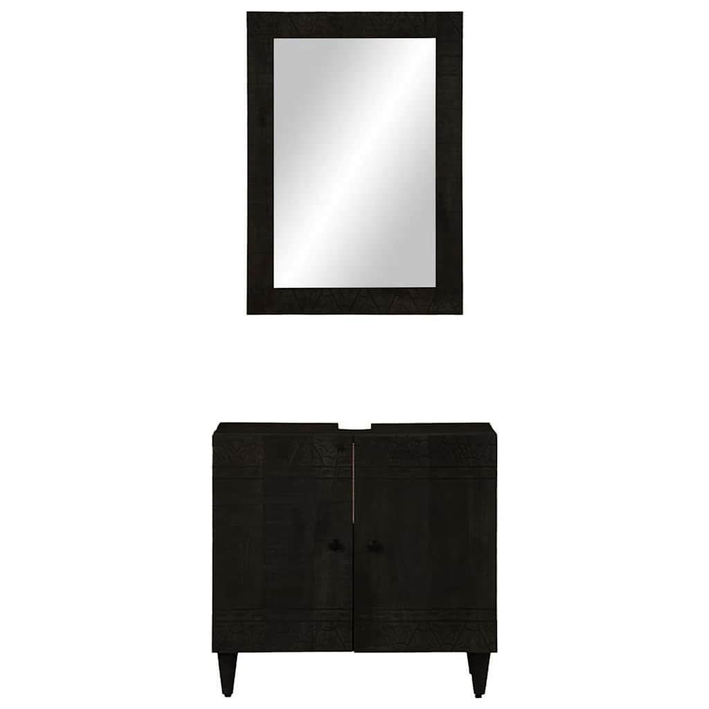 Έπιπλα Μπάνιου Σετ 2 Τεμαχίων από Μασίφ Ξύλο Μάνγκο - Pakobazaar