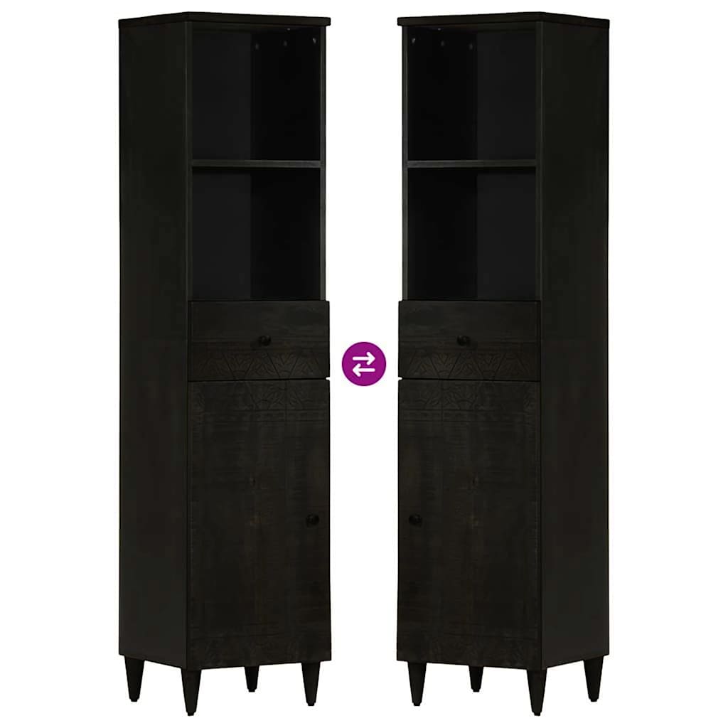 Έπιπλα Μπάνιου Σετ 3 Τεμαχίων από Μασίφ Ξύλο Μάνγκο - Pakobazaar