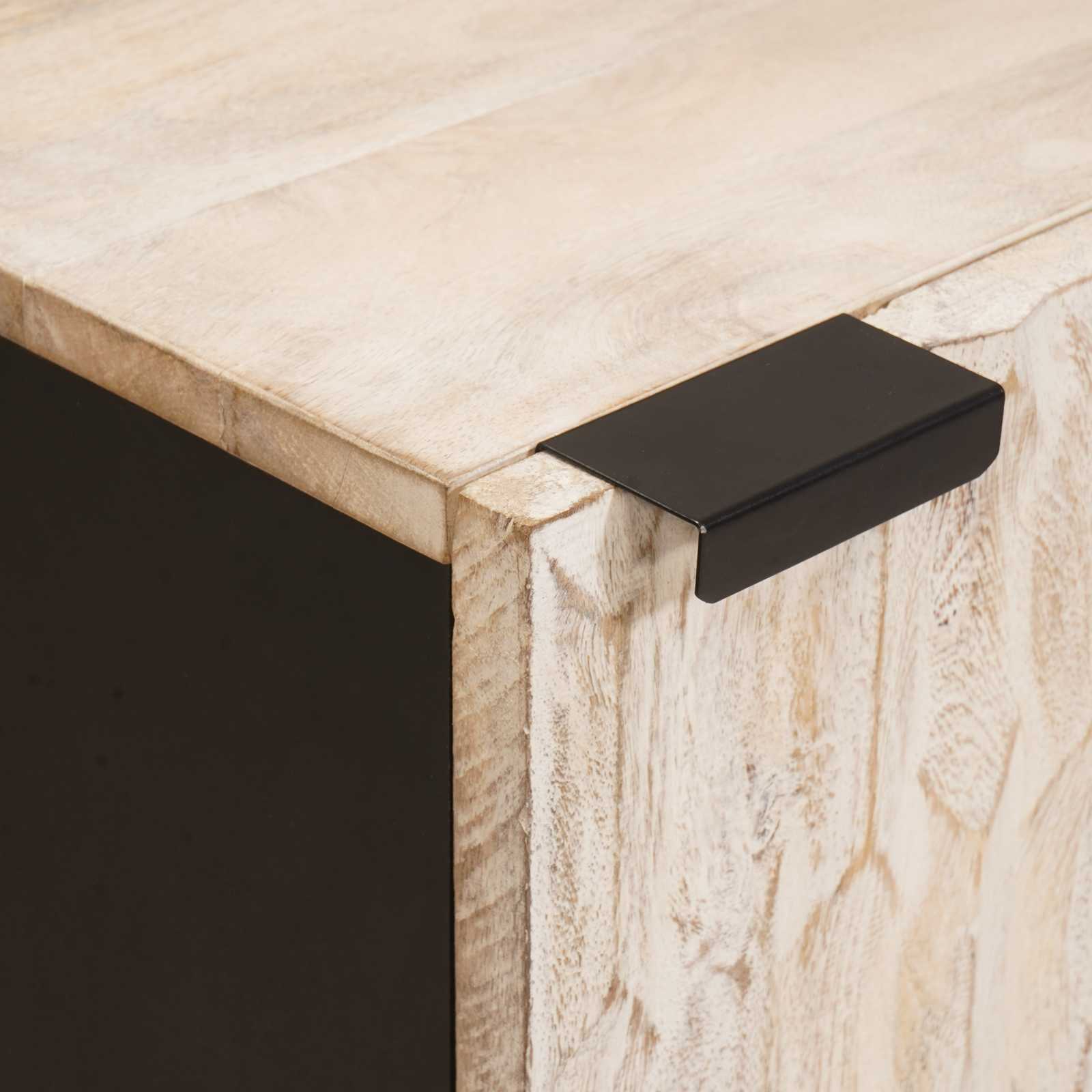 Σετ Μπάνιου 4 pcs Λευκό Φινίρισμα Καθαρισμού Στερεό ξύλο μάνγκο