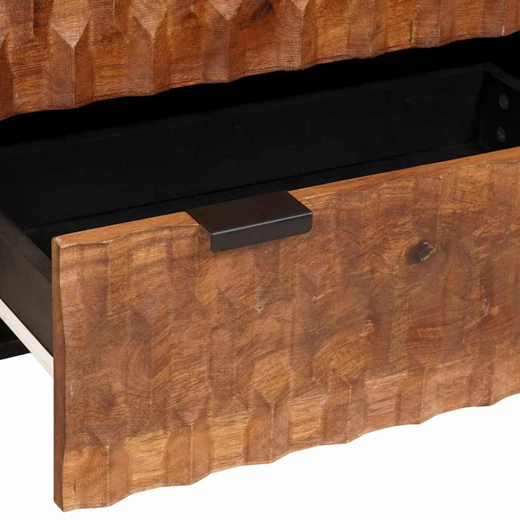 Πλαϊνό γραφείο 2 pcs Καφέ Φινίρισμα Ακακίας 60 x 33 x 75 cm