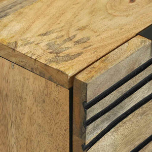 Σετ Μπουφέδων 2 τμχ. Φυσικό 120 x 33 x 75 εκ Στερεό ξύλο μάνγκο