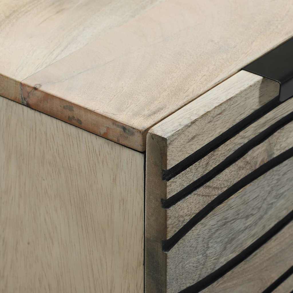 Σετ Μπουφέδων 2 pcs Λευκό 60 x 33,5 x 75 εκ. Στερεό ξύλο μάνγκο