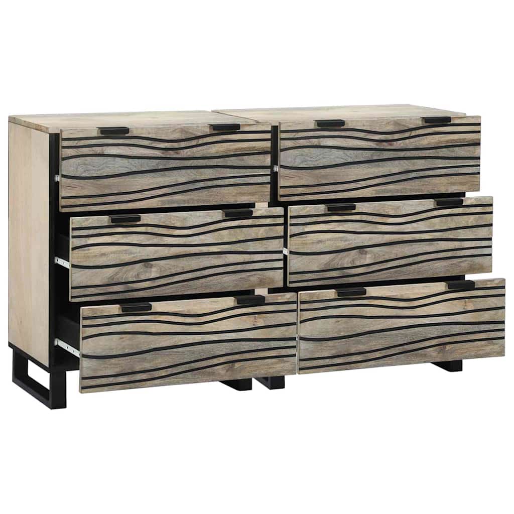 Σετ Μπουφέδων 2 pcs Λευκό 60 x 33,5 x 75 εκ. Στερεό ξύλο μάνγκο