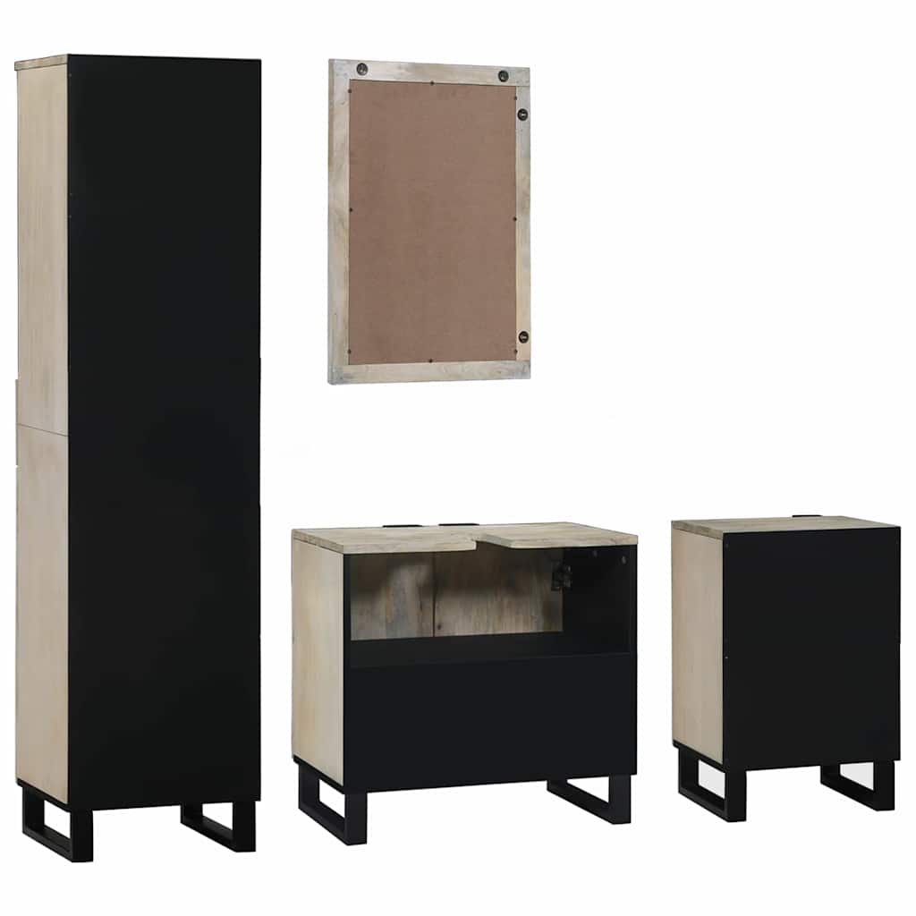 Σετ Επίπλων Μπάνιου 4 pcs Καρυδιά Καφέ Επεξεργασμένο ξύλο