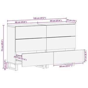 Σετ Μπουφέδων 2 τμχ. Καρυδιά 120 x 33 x 75 εκ