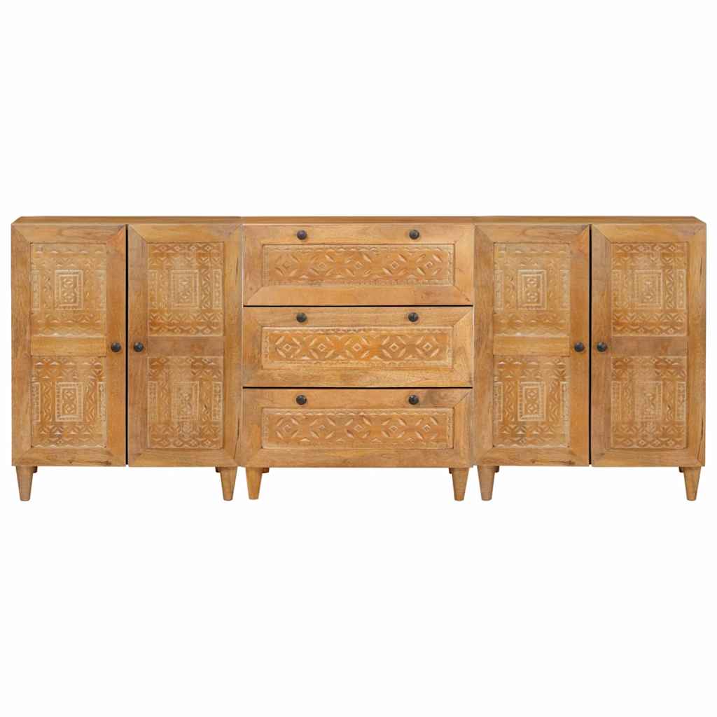 Πλαϊνό γραφείο 3 τμχ. 180 x 33,5 x 75 εκ. Μασίφ ξύλο μάνγκο - Pakobazaar