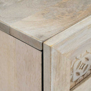 Πλαϊνό γραφείο 2 pcs Λευκό 120 x 33,5 x 75 εκ Μασίφ ξύλο μάνγκο - Pakobazaar