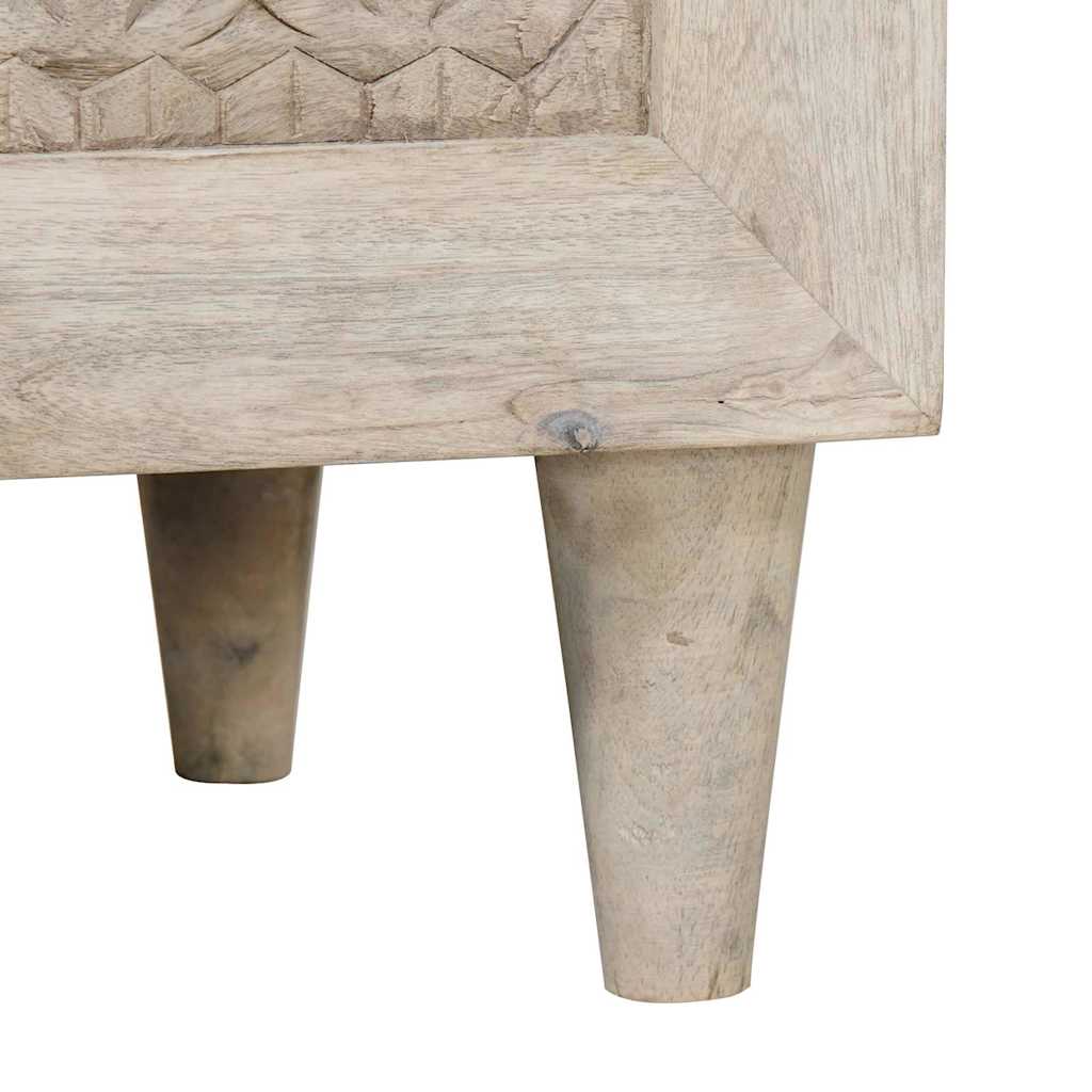 Πλαϊνό γραφείο 2 pcs Λευκό 120 x 33,5 x 75 εκ Μασίφ ξύλο μάνγκο - Pakobazaar