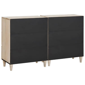Πλαϊνό γραφείο 2 pcs Λευκό 120 x 33,5 x 75 εκ Μασίφ ξύλο μάνγκο - Pakobazaar