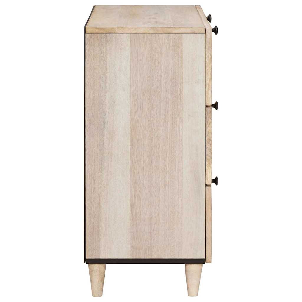 Πλαϊνό γραφείο 2 pcs Λευκό 120 x 33,5 x 75 εκ Μασίφ ξύλο μάνγκο - Pakobazaar