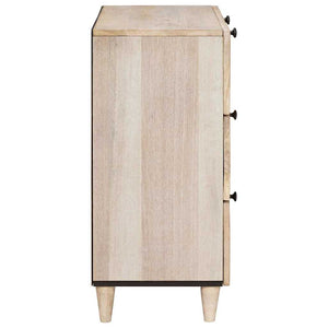 Πλαϊνό γραφείο 2 pcs Λευκό 120 x 33,5 x 75 εκ Μασίφ ξύλο μάνγκο - Pakobazaar