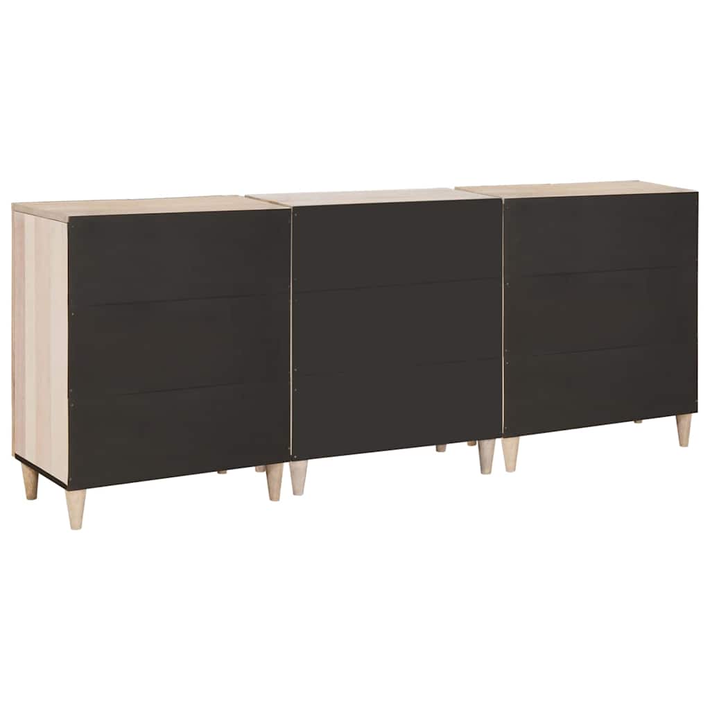 Πλαϊνό γραφείο 3 pcs Λευκό 180 x 33,5 x 75 εκ. - Pakobazaar