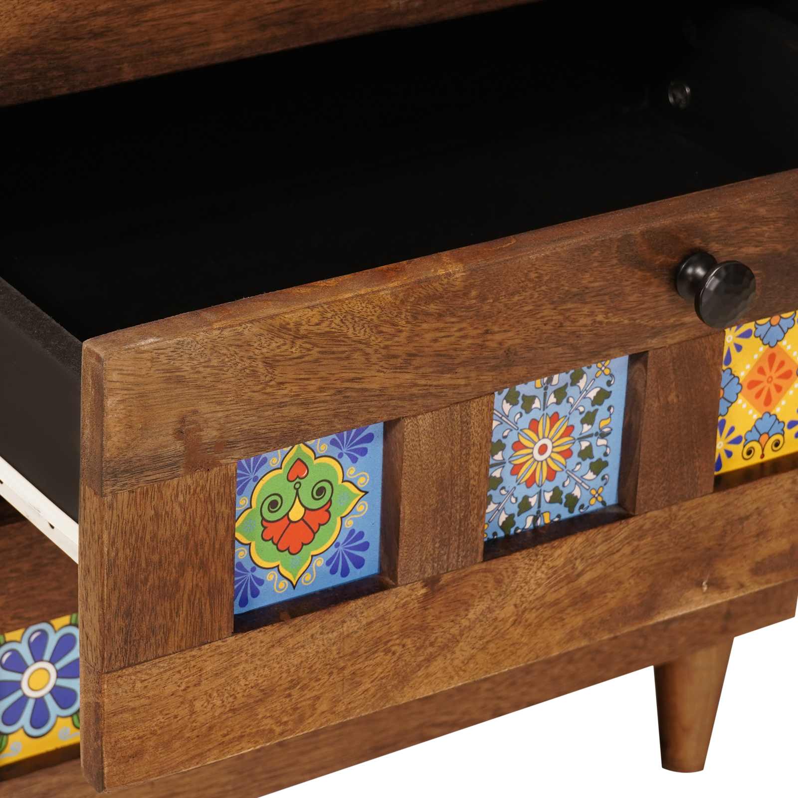 Πλαϊνό γραφείο 2 pcs Καρυδιά 60 x 33 x 75 cm Στερεό ξύλο μάνγκο