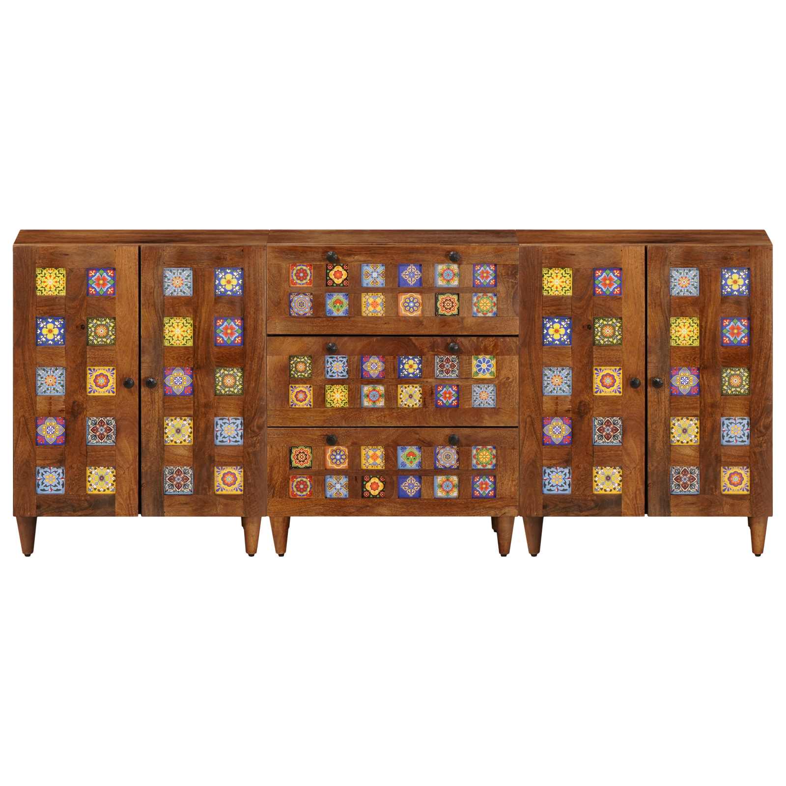 Πλαϊνό γραφείο 3 pcs Καρυδιά 60 x 33,5 x 75 εκ.