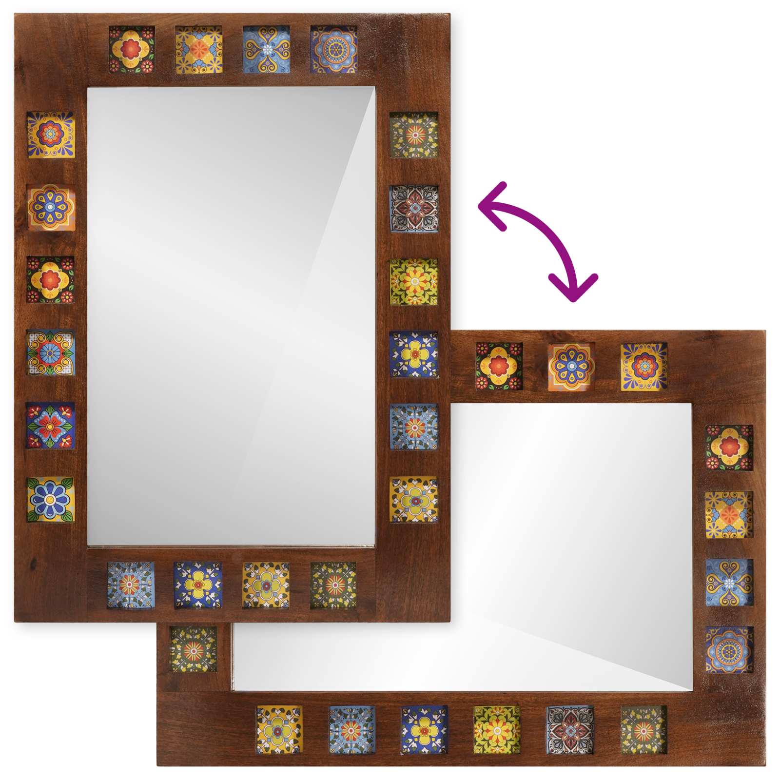 Σετ Επίπλων Μπάνιου Επιτοίχιο 2 pcs Καρυδιά Στερεό ξύλο μάνγκο - Pakobazaar