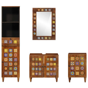Σετ Επίπλων Μπάνιου 4 τμχ. Καρυδιά 38 x 33 x 160 εκ. - Pakobazaar