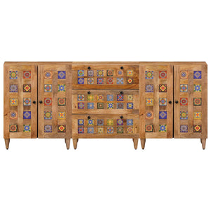 Πλαϊνό γραφείο 3 pcs Φυσικό 60 x 33,5 x 75 εκ. - Pakobazaar