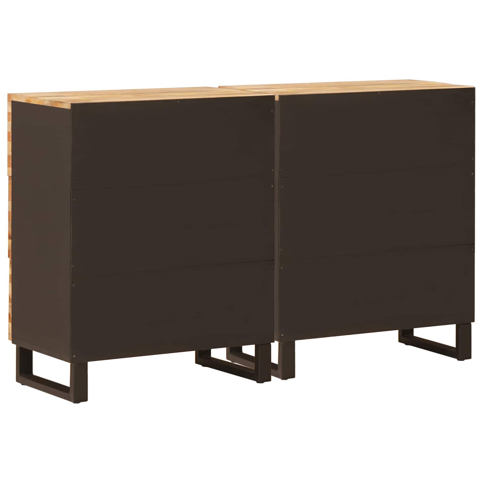 Πλαϊνό γραφείο 2 pcs Καφέ 60 x 33 x 75 cm Στερεό ξύλο μάνγκο