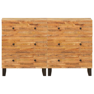 Πλαϊνό γραφείο 2 τμχ. 60 x 33 x 75 cm Στερεό ξύλο μάνγκο Καφέ