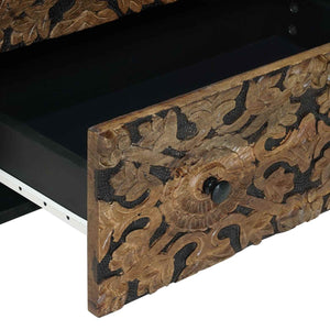 Πλαϊνό γραφείο 2 pcs Καφέ 60 x 33,5 x 75 εκ. Στερεό ξύλο μάνγκο - Pakobazaar