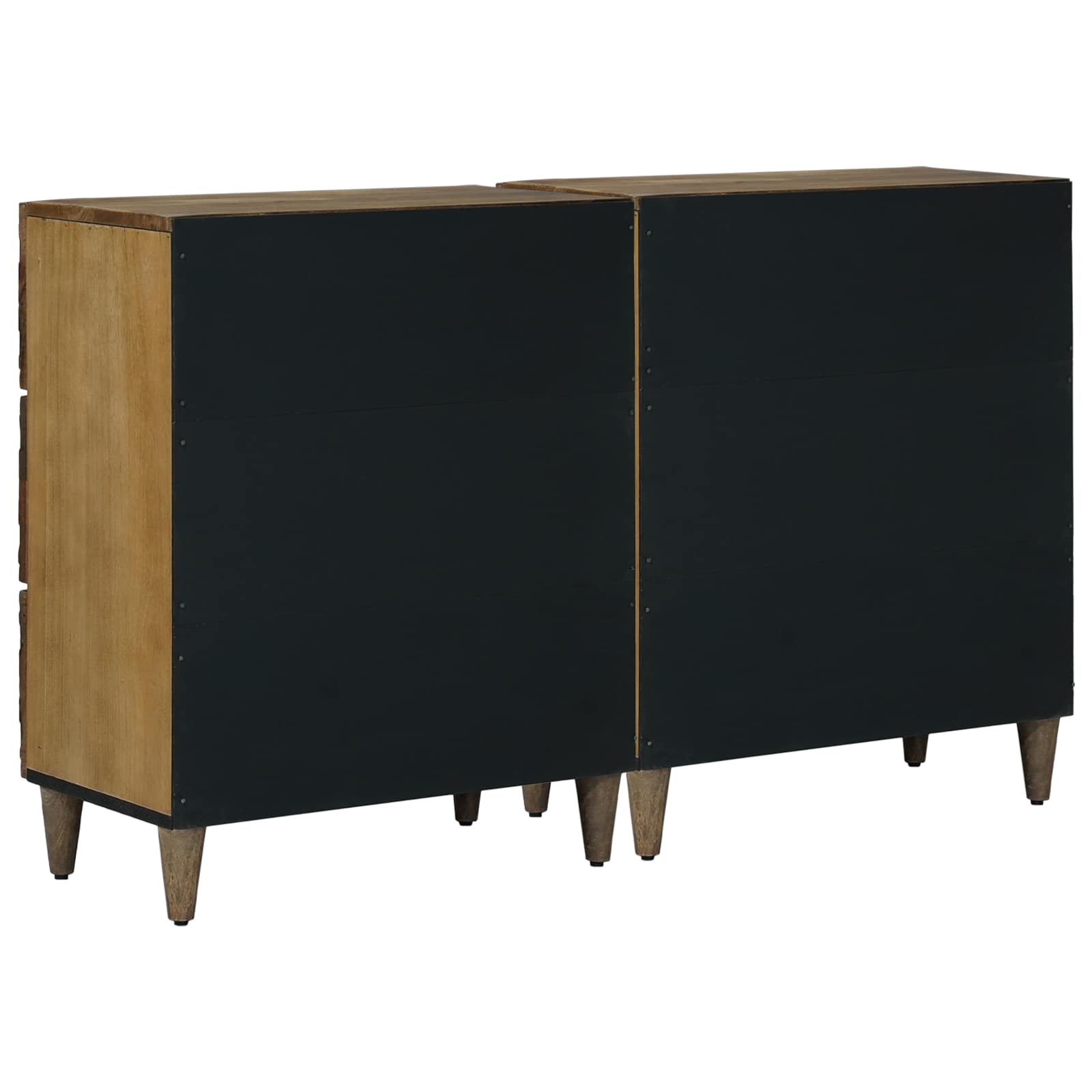 Πλαϊνό γραφείο 2 pcs Καφέ 60 x 33,5 x 75 εκ. Στερεό ξύλο μάνγκο - Pakobazaar