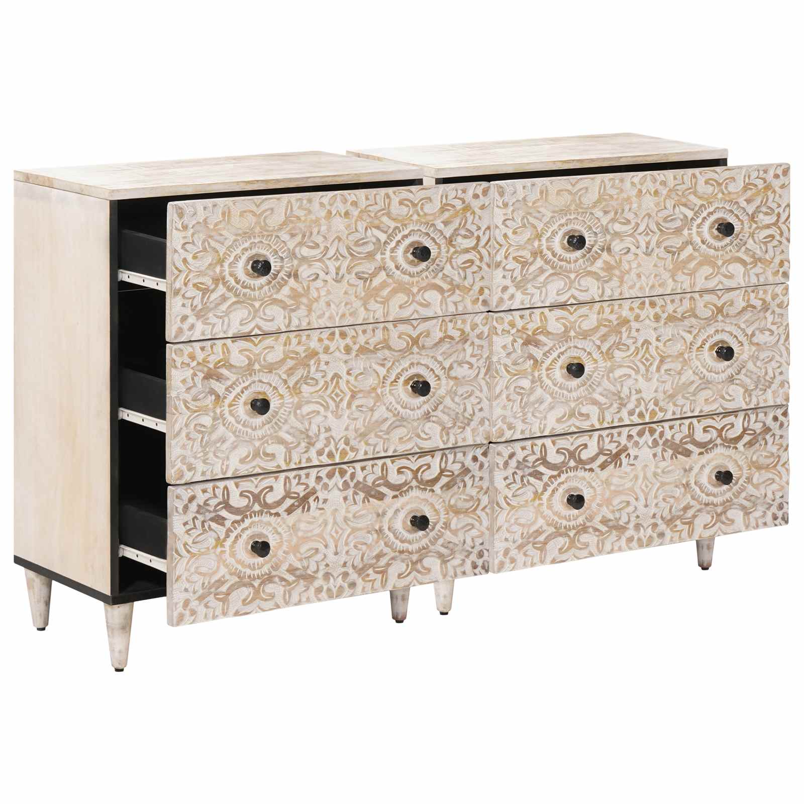 Πλαϊνό γραφείο 2 pcs Λευκό 60 x 33,5 x 75 εκ. - Pakobazaar