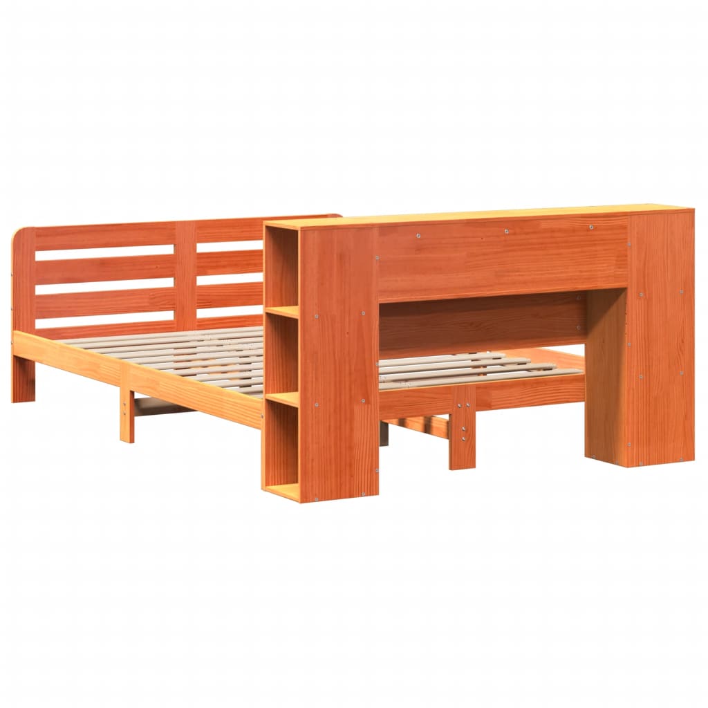 Σκελετός Κρεβ. Χωρίς Στρώμα Καφέ Κεριού 160x200 εκ Μασίφ Πεύκο