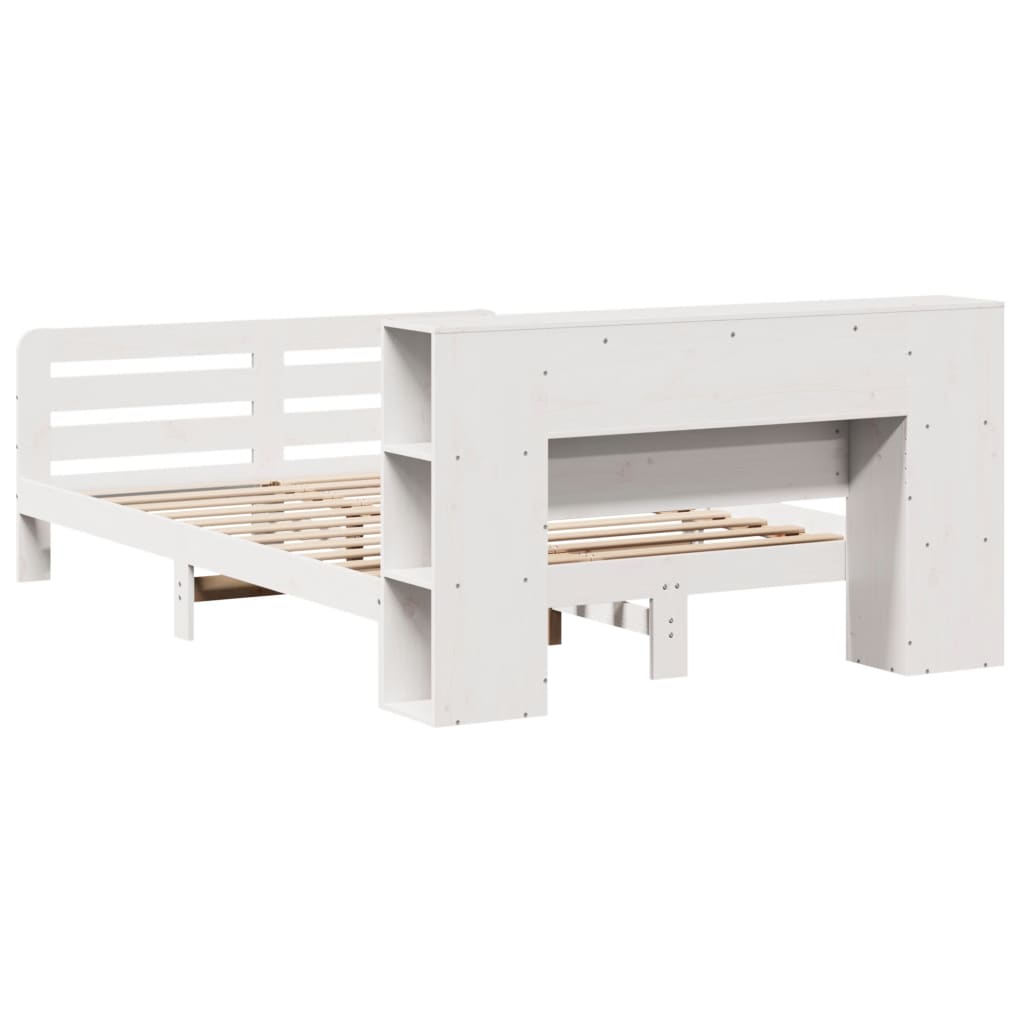 Σκελετός Κρεβ. Χωρίς Στρώμα Λευκό 140x190 εκ Μασίφ Πεύκο