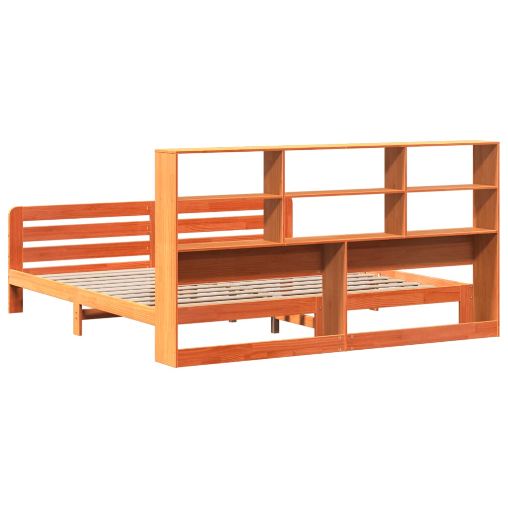 Σκελετός Κρεβ. Χωρίς Στρώμα Καφέ Κεριού 200x200 εκ Μασίφ Πεύκο