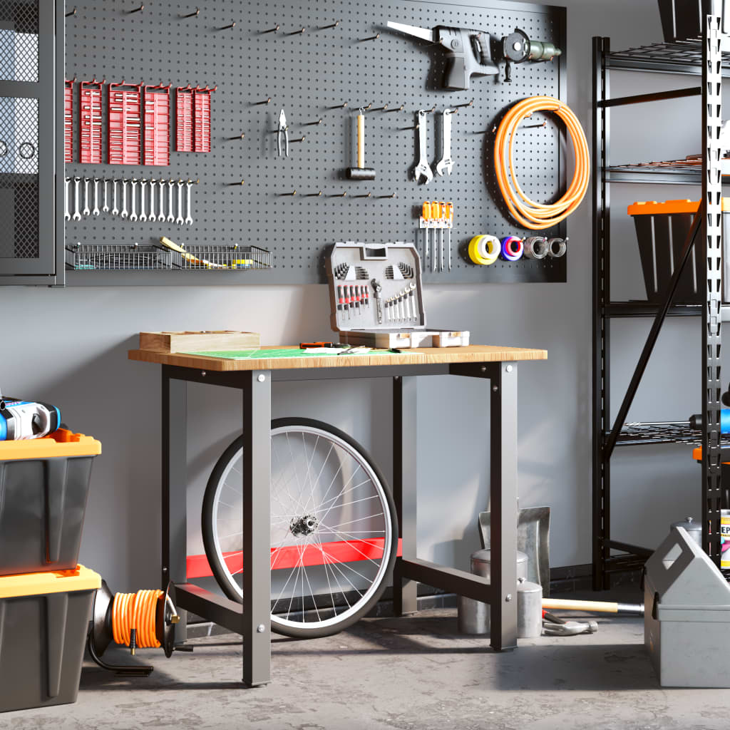 Πάγκος Εργασίας Ορθογώνιος 100x60x81,5 εκ. από Μασίφ Ξύλο Δρυός