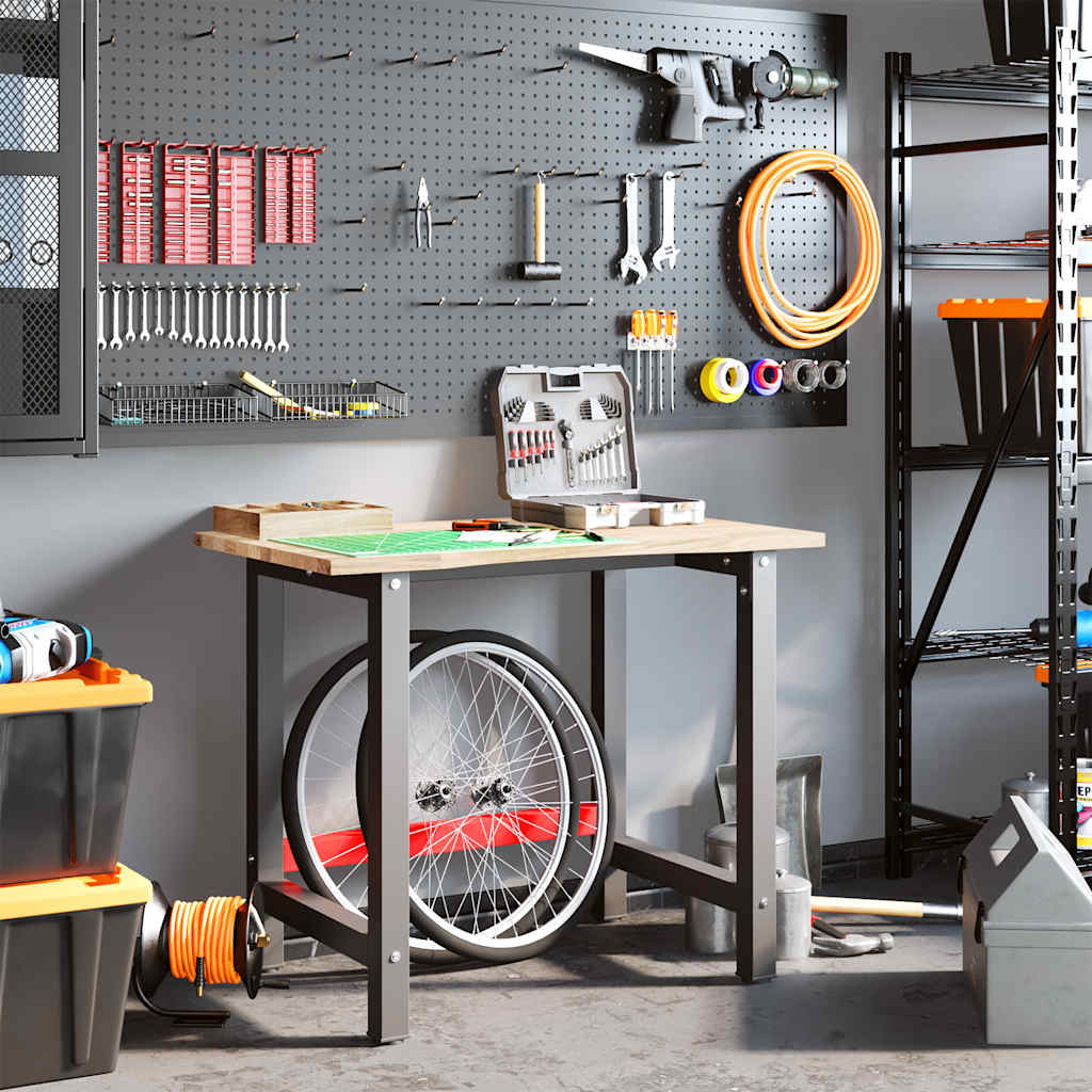 Πάγκος Εργασίας 100x60x81,5 cm Μασίφ Ξύλο Δρυς