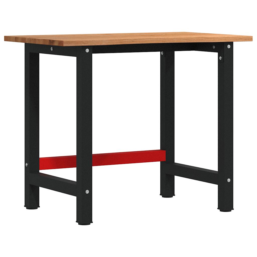 Πάγκος Εργασίας Ανοιχτό Καφέ 100x60x81,5 cm Μασίφ Ξύλο Δρυς - Pakobazaar