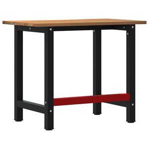 Πάγκος Εργασίας Ανοιχτό Καφέ 100x60x81,5 cm Μασίφ Ξύλο Δρυς - Pakobazaar