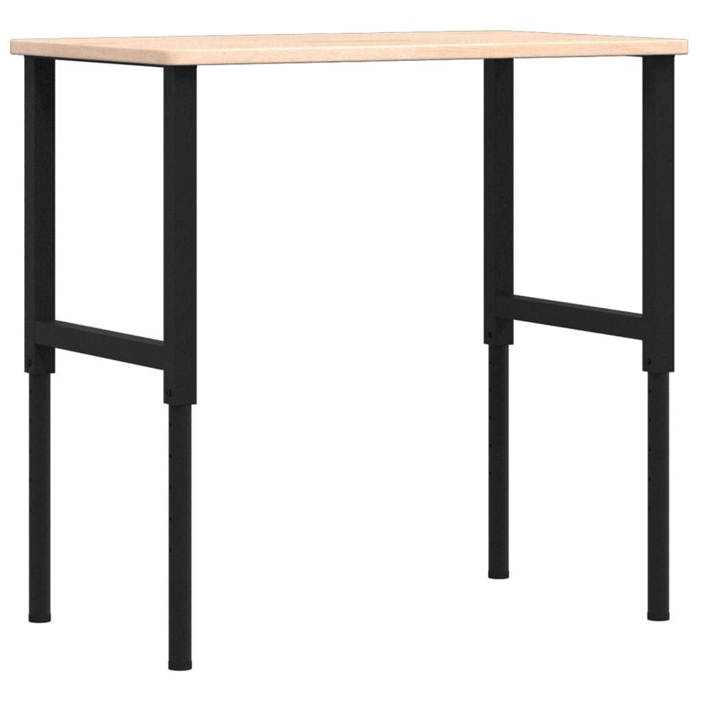 Πάγκος Εργασίας Ορθογώνιος 100x60x(71,5-98) εκ Μασίφ Ξύλο Δρυός