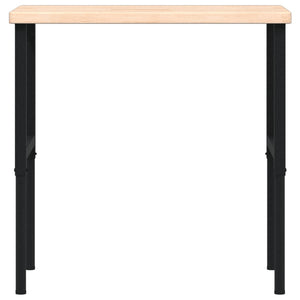 Πάγκος Εργασίας Ορθογώνιος 100x60x(73-99,5) εκ Μασίφ Ξύλο Δρυός
