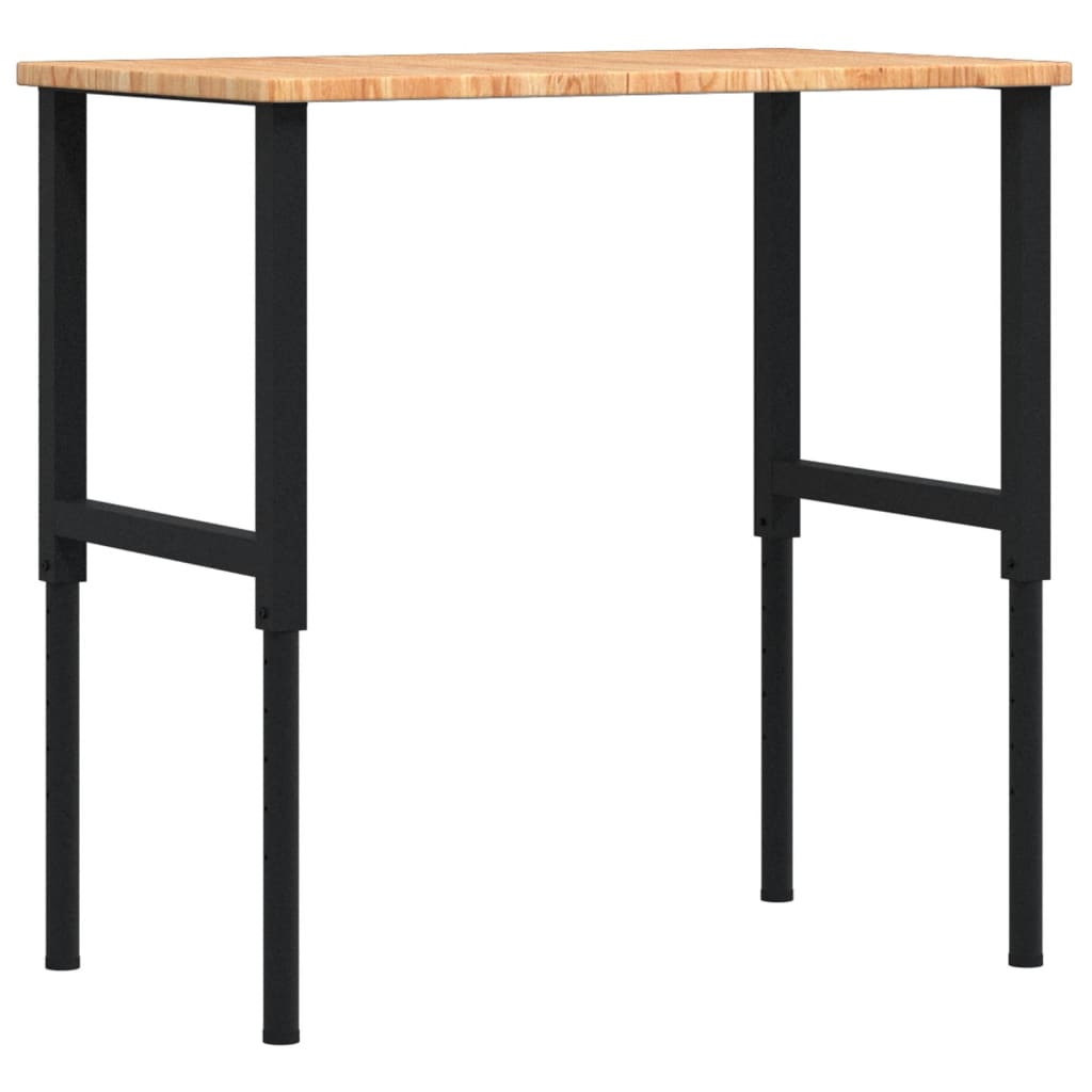 Πάγκος Εργασίας Ορθογώνιος 100x60x(71,5-98) εκ Μασίφ Ξύλο Δρυός