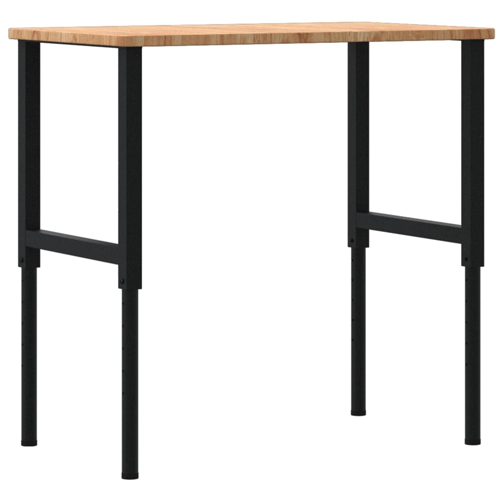 Πάγκος Εργασίας Ορθογώνιος 100x60x(71,5-98) εκ Μασίφ Ξύλο Δρυός