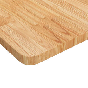 Πάγκος Εργασίας Ορθογώνιος 100x60x(71,5-98) εκ Μασίφ Ξύλο Δρυός