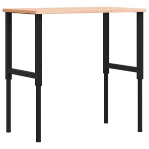 Πάγκος Εργασίας Ορθογώνιος 100x60x(71,5-98) εκ Μασίφ Ξύλο Οξιάς - Pakobazaar