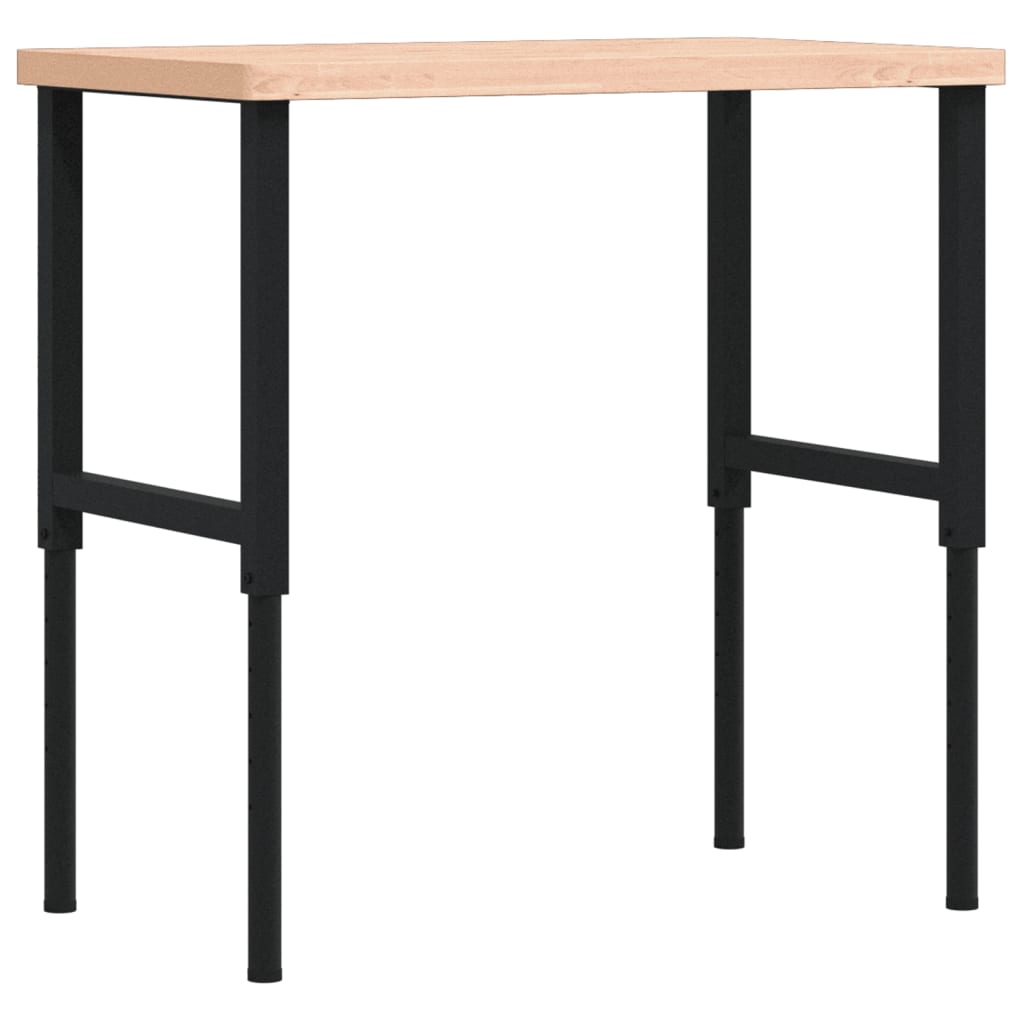 Πάγκος Εργασίας Ορθογώνιος 100x60x(73-99,5) εκ Μασίφ Ξύλο Οξιάς - Pakobazaar