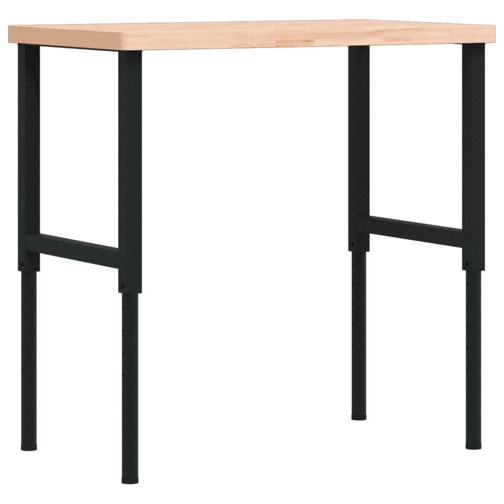 Πάγκος Εργασίας Ορθογώνιος 100x60x(73-99,5) εκ Μασίφ Ξύλο Οξιάς - Pakobazaar